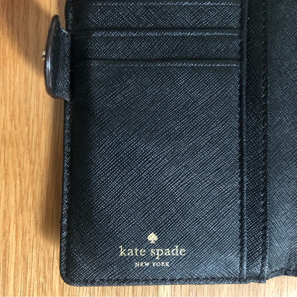 Black Kate Spade Large Bifold Wallet - Saffiano Leather - Picture 7 of 12